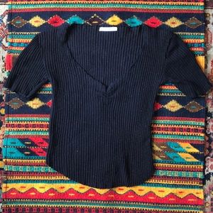 SALE!! Zara 🌚 black v neck ribbed tee